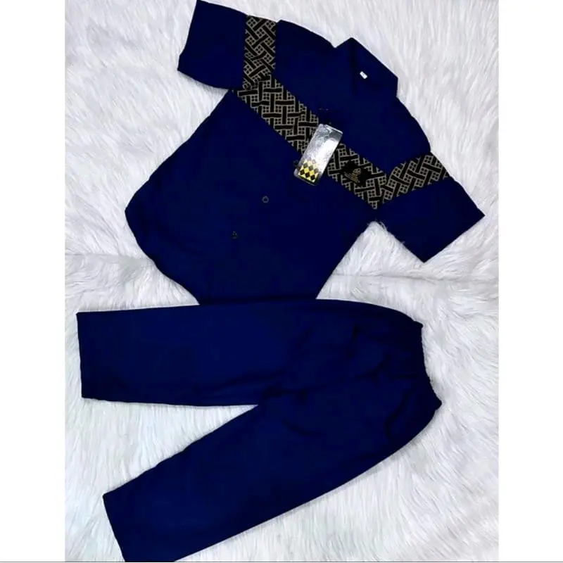 Setelan Baju Muslim Anak Laki-laki Promo Lebaran 2025 Hitam Putih - Koko Putih & Celana Hitam - Panjang 5