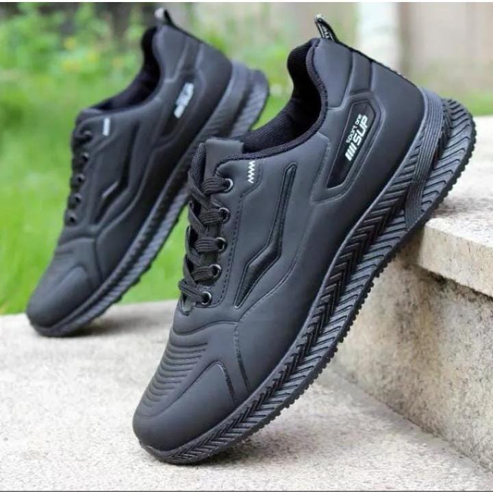 IMPO*R SEPATU RUNNING SNEAKERS CASUAL - SEPATU SEKOLAH PRIA MODEL TERBARU - SEPATU SEKOLAH WARNA HITAM - SEPATU LAKI LAKI DEWASA 2