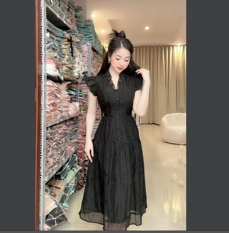 (K38) Đầm tơ thiết kế tay bèo cách điệu form xoè đẹp đầm xinh nhẹ nhàng đầm đi tiệc đi làm đi chơi by Thương Lê K38 5