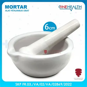 Mortar 6cm Lumpang Alat Penumbuk Pengerus Obat Porselen 6 cm OneHealth