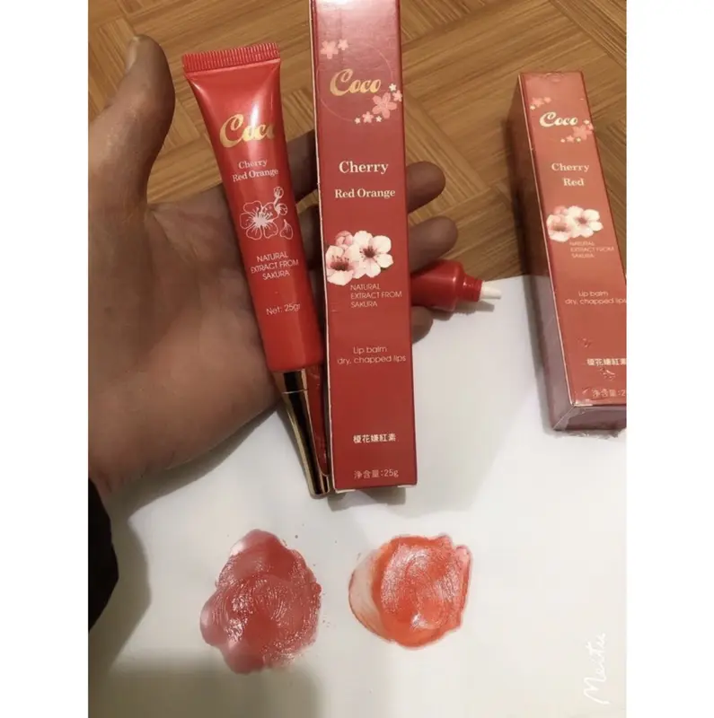 Dưỡng môi hoa anh đào nhật bản kích màu môi sau bong màu đậm và chuẩn tuýp 25g Sáp dưỡng môi Son Nữ 4