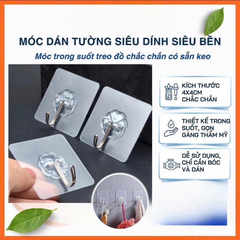 SET 100 Móc Dán Tường Trong Suốt Siêu Thần Thánh Treo Đồ Đa Năng