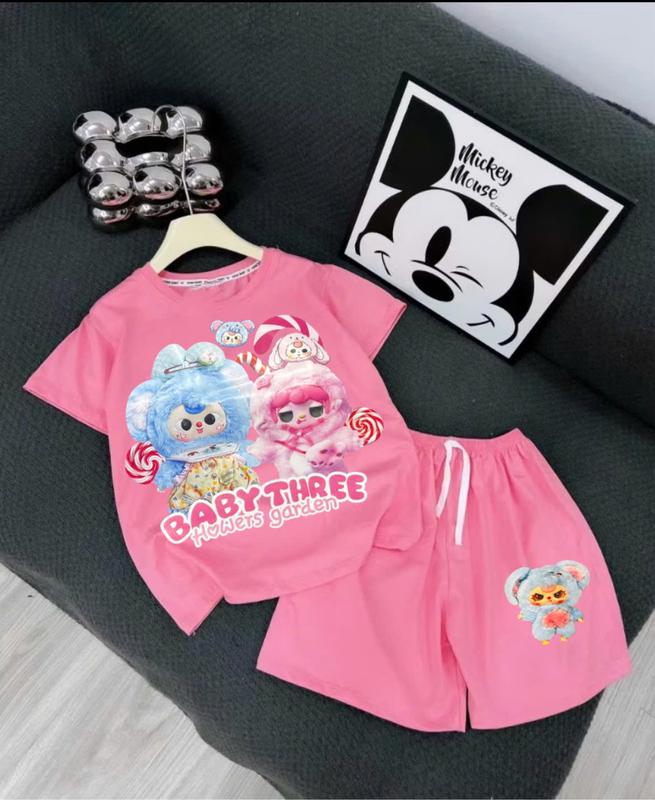 Bộ Đồ Cộc Tay BabyThree Mùa Hè, Chất Liệu Cotton Thoáng Mát Cho Bé Gái 9-42 kg 2