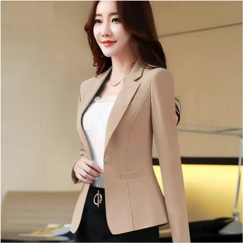 Áo Khoác Vest, Cỡ Nhỏ Dành Cho Nữ, Phong Cách Hàn Quốc, Thích Hợp Cho Mùa Xuân Và Mùa Thu, Thiết Kế Mới Của Ga Châu Âu, Dáng Ôm, Bó Sát, Một Nút Cài, Áo Vest Jacket Top Women