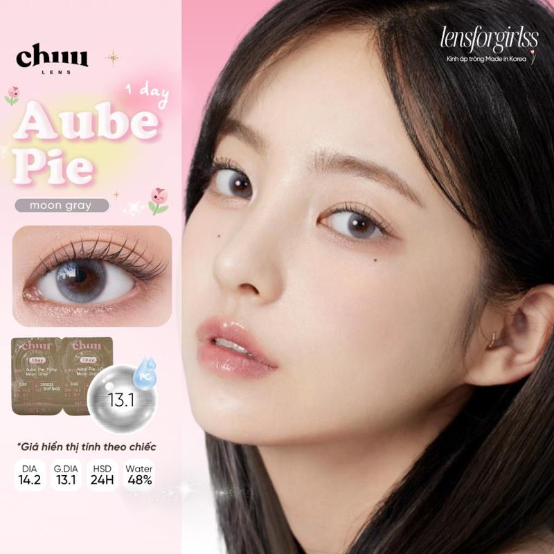 (NEW)  Kính áp tròng 1 NGÀY AUBE PIE MOON GRAY chính hãng CHUULENS | Lens cận 1 ngày | LENSFORGIRLSS