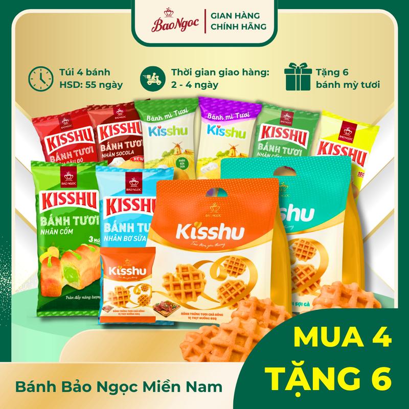 [COMBO Mua 4 Tặng 6] Bánh Mì Bông Lan Sợi Gà, Bánh Mì Tươi Vị Khoai Môn, Sữa Dừa, Cốm, Bơ Sữa Bánh Mì Tươi Bảo Ngọc