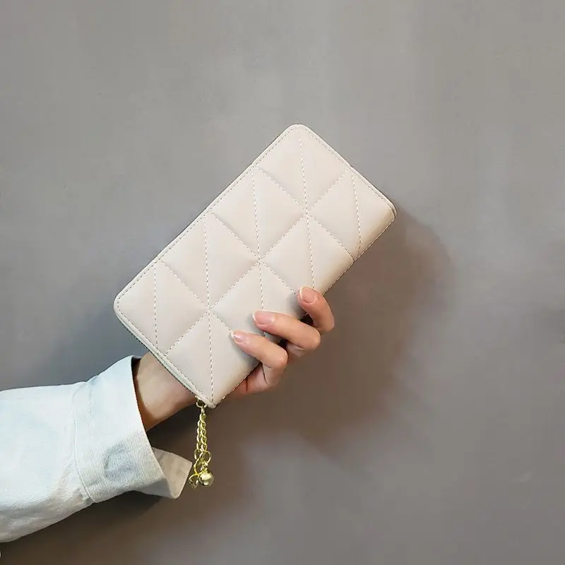 Ví Kẻ Sọc Kim Cương, Dành Cho Nữ, Ví Dài Đa Chức Năng, Thời Trang Mới, Ví Cầm Tay Đựng Thẻ, Có Khóa Kéo 8
