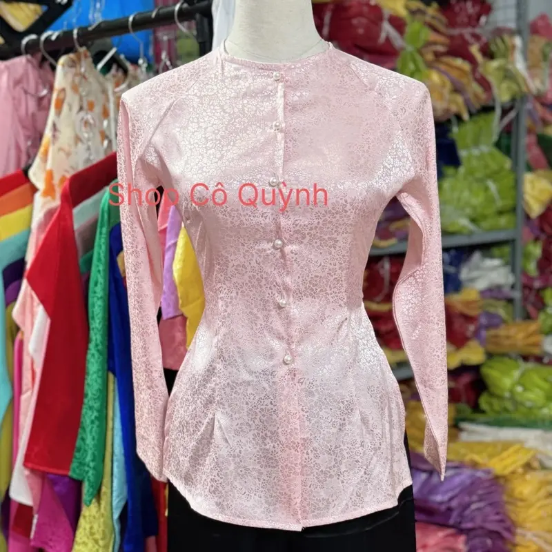 ÁO BÀ BA GẤM VÂN HOA MAI NỔI SANG ĐẸP ( KHÔNG KÈM QUẦN )