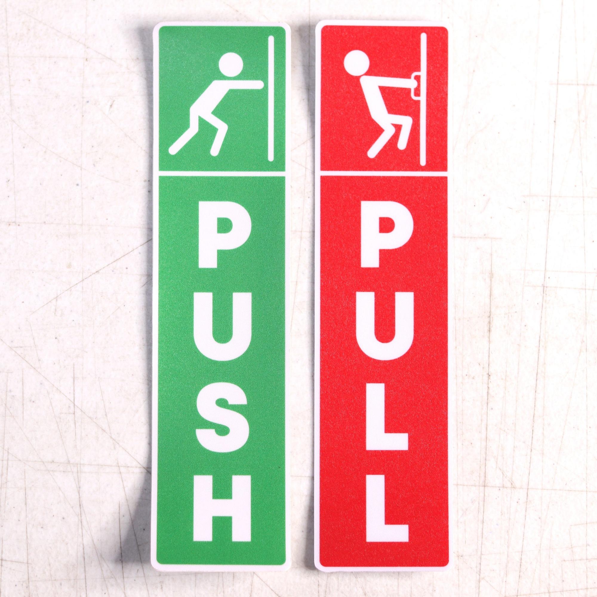 DSign Push and Pull Door Signage Sticker | 2x8 Inches Waterproof ...