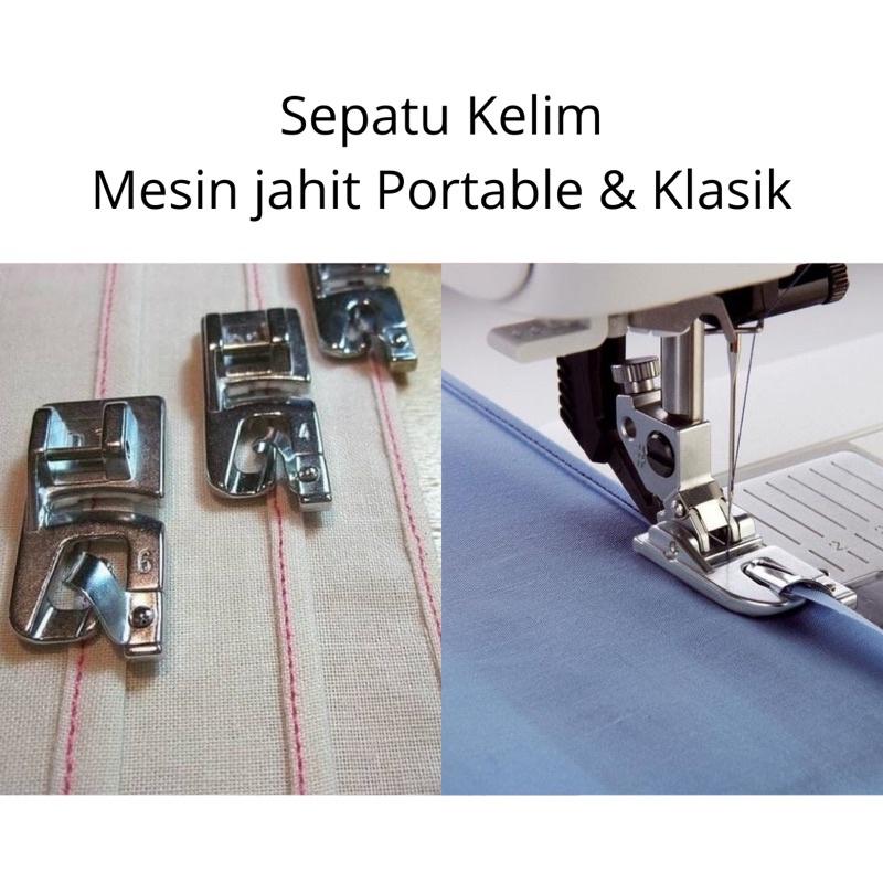 Sepatu kelim/ lipat mesin jahit portable/klasik hitam cocok untuk pinggiran hijab/pasminah 0
