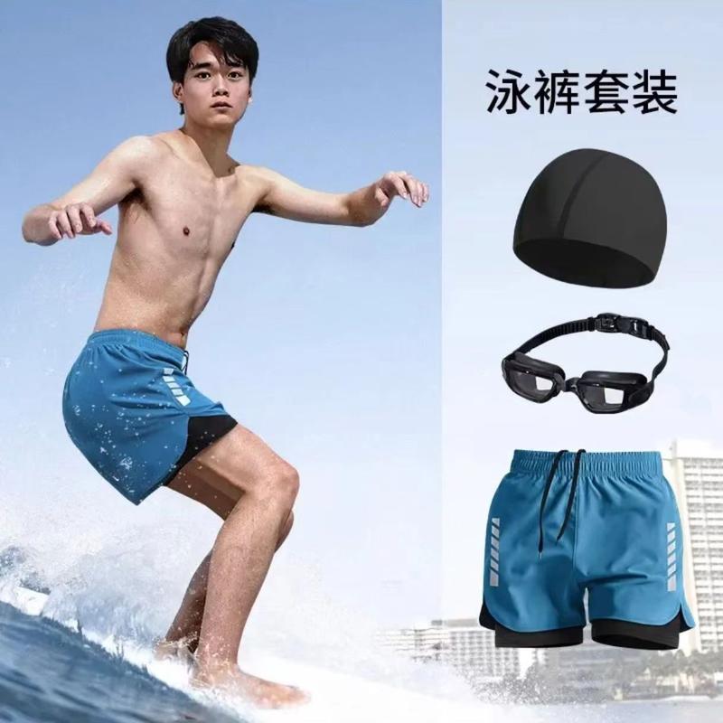 Quần Đùi Bơi Nam, Chuyên Nghiệp, Hai Lớp, Nhanh Khô, Chống Tóm Tắc, Thích Hợp Đi Biển, Đồ Bơi, Hàng Mới Về Năm 2024, Quần Đùi 3