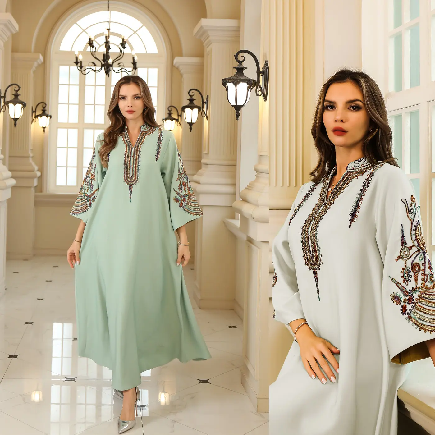 Abaya, Áo Choàng Nữ Lớn, Váy Dạ Hội, Phong Cách Trung Đông Hồi Giáo, Dubai Và Thổ Nhĩ Kỳ, Thêu Dây, Thích Hợp Cho Nữ, Quốc Tế Thương, Bán Buôn