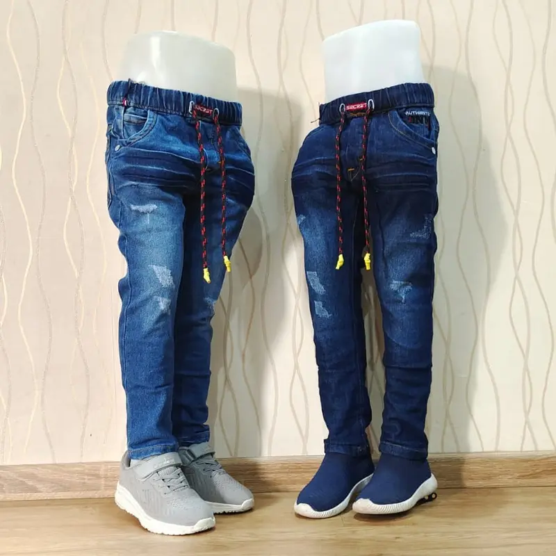 Celana Panjang Anak Laki-laki Usia 4 - 12 Tahun Bahan Jeans Stretch / Melar Model Sobek DISTRO Gaul kekinian motif Fashion /leTackling 3
