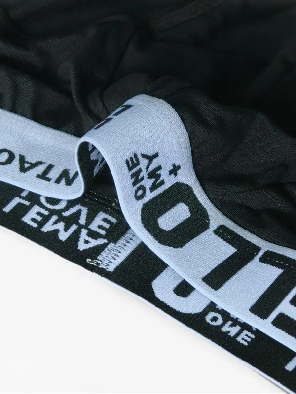 Men's Letter Tape Boxer Brief, Casual Comfy Breathable Underwear for Daily Wear, Fashion Men's Underwear for All Seasons 2