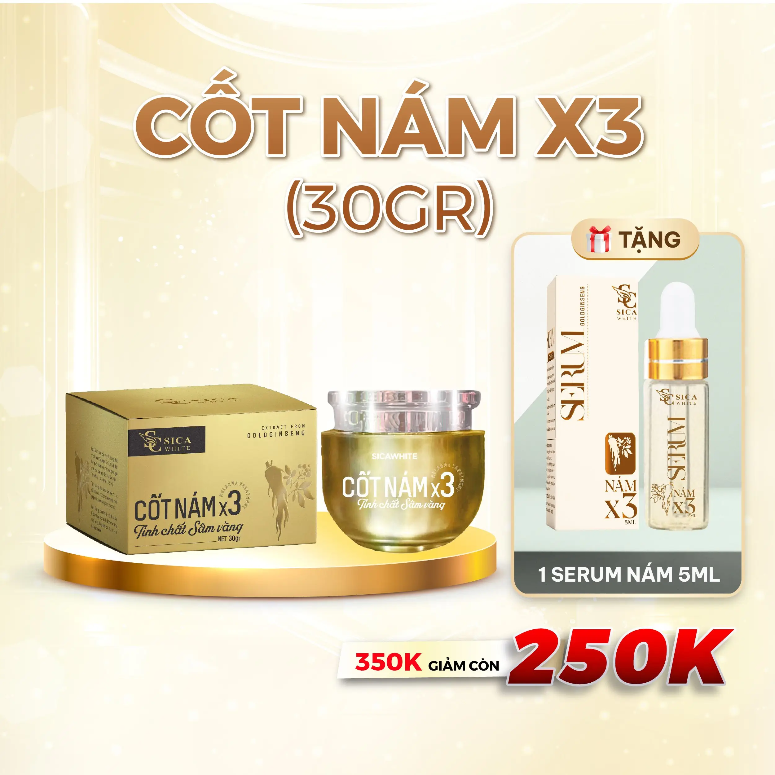 [D6][Lotion] Kem Cốt Nám X3 (30Gr) Tặng 1 Serum Cốt Sâm (5Ml)