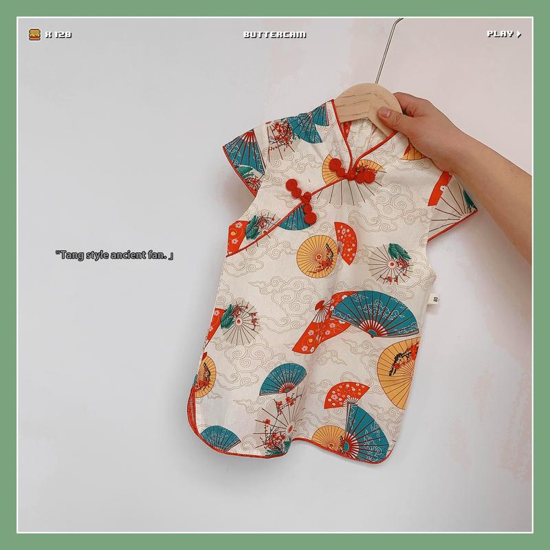Product Introduction of Girls' Chinese Style Retro Hanfu Summer Children's Fashionable Cheongsam Dress Baby Skirt Cross-border One-piece Dropshipping 24