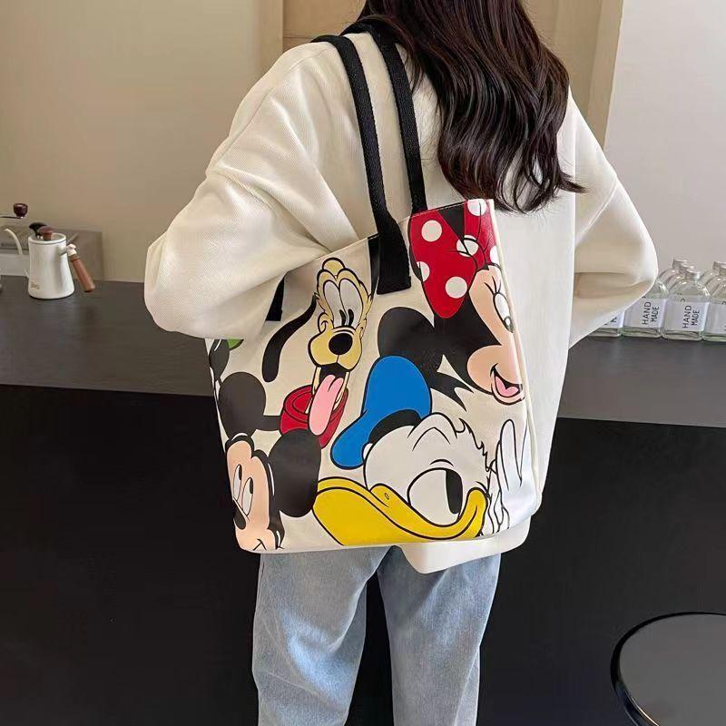 Product Introduction of New Mickey canvas bag schoolgirl large capacity cute cartoon goofy dog tote bag shoulder tote bag 12