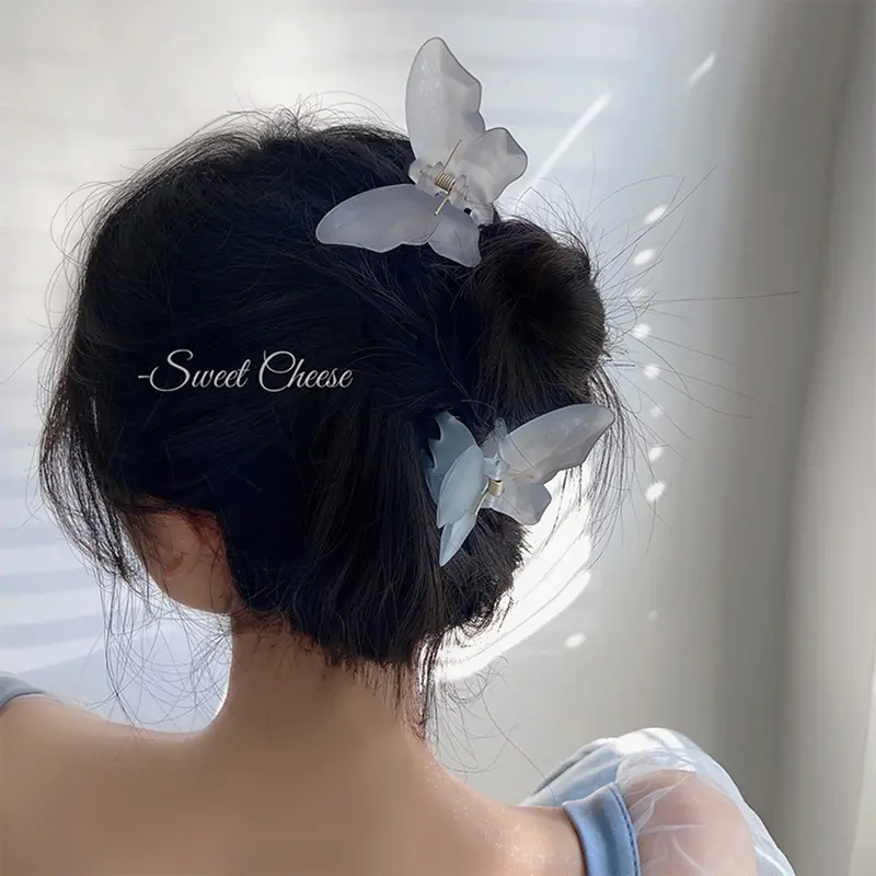 Kẹp Tóc Càng Cua, Thời Trang, Thiết Kế Hình Bướm Răng Chéo Thanh Lịch, Phụ Kiện Tóc 4