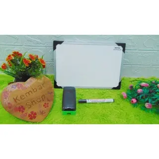 PAHE-WB2030 PAKET HEMAT PLUS SPIDOL DAN PENGHAPUS! WHITE BOARD BLACK BOARD PAPAN TULIS  BELAJAR ANAK 2 SISI BOLAK BALIK 3