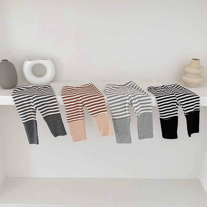 Product Introduction of Ins Korean Spring and Autumn Collection New boy's and girl's Baby Striped Bottom Pants Baby Large PP Pants Children's Color blocked Pants 13