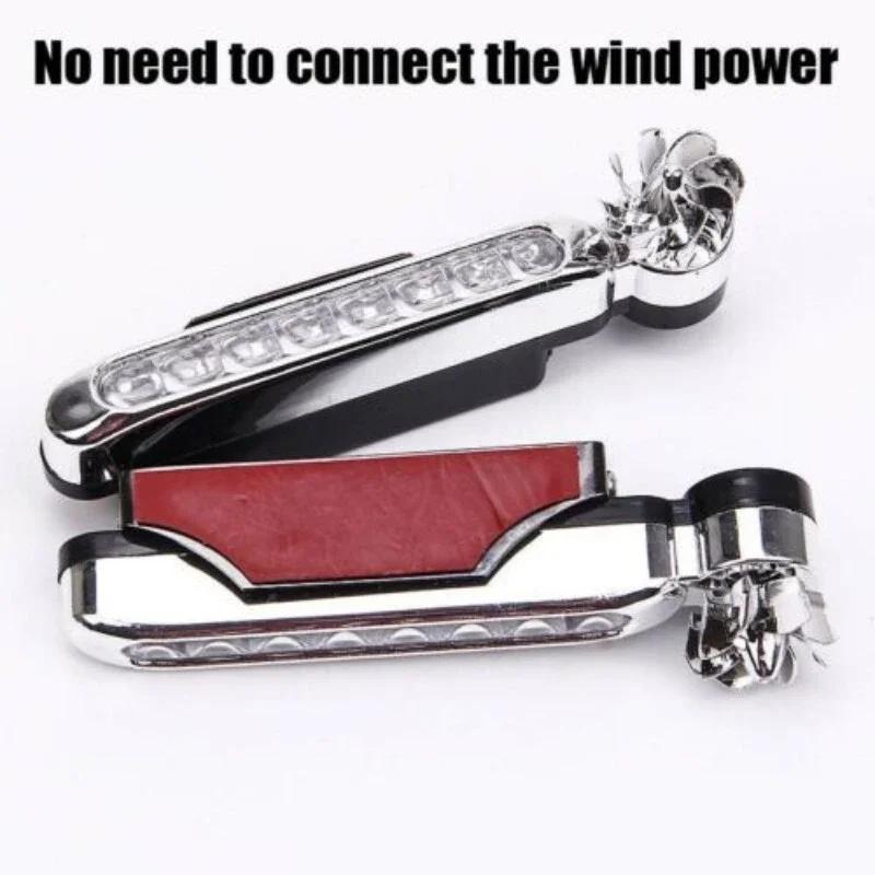 Product Introduction of 1-2pcs LED Wind Powered Car Daytime Running Light Auto Decorative Lamp with Rotating Fan No Need External Power Supply DRL Bulb 17
