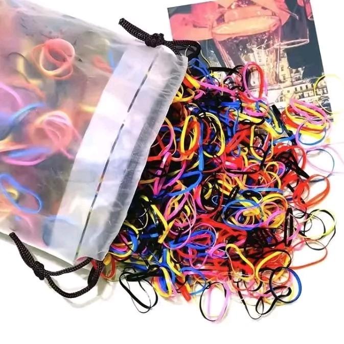 KARET JEPANG POUCH ISI 2000 PCS KARET RAMBUT FREE POUCH MIX WARNA Scrunchies 0