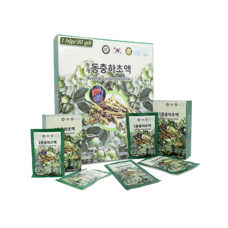 Nước Bổ Gan Đông Trùng Hạ Thảo Jeong Won Hàn Quốc, Hộp 30 Gói * 70ml, Giúp Thải Độc, Mát Gan 5
