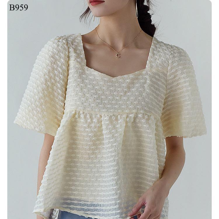  B959 - Áo Nữ cao cấp tay bồng 2 lớp  LAMO 