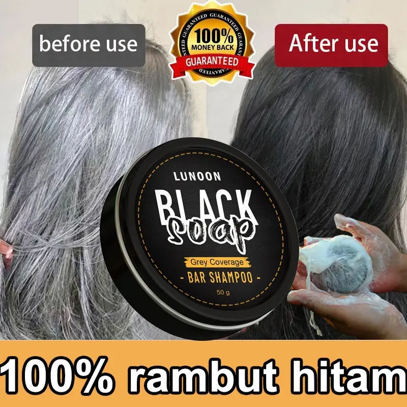 Rambut Hitam Sabun Penggelap Rambut Sabun Sampo Bar Penggelap Polygonum Essence Hair Darkening Shampoo Bar Soap Black Pomade Penghilang Uban Penyamar Rambut Putih Pomade Hitam 1