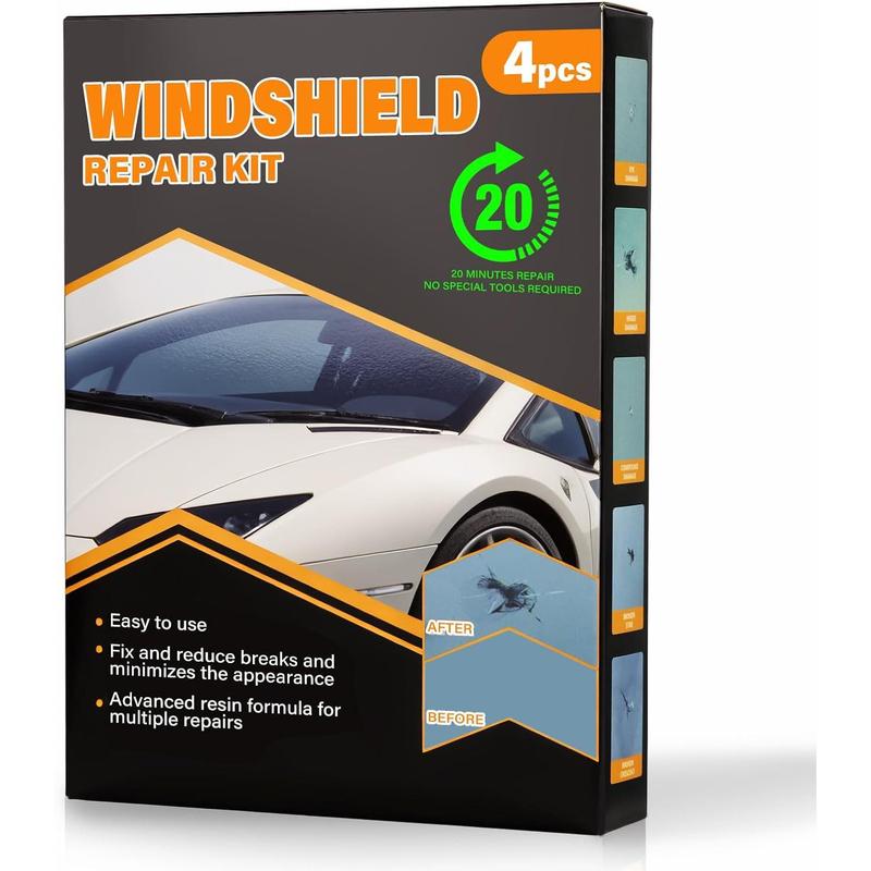 Windshield Crack Repair Kit 4 Pack, Windshield Repair Kit with Enhanced ...