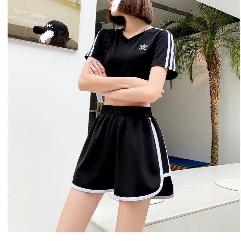Product Introduction of BM American Sports Shorts Women's Summer Thin Loose Wide-Leg Pants Small Shorts Hot Pants 2024 New Women's Clothing Lingerie Bottom Minimalist Basic Comfort Casual 8