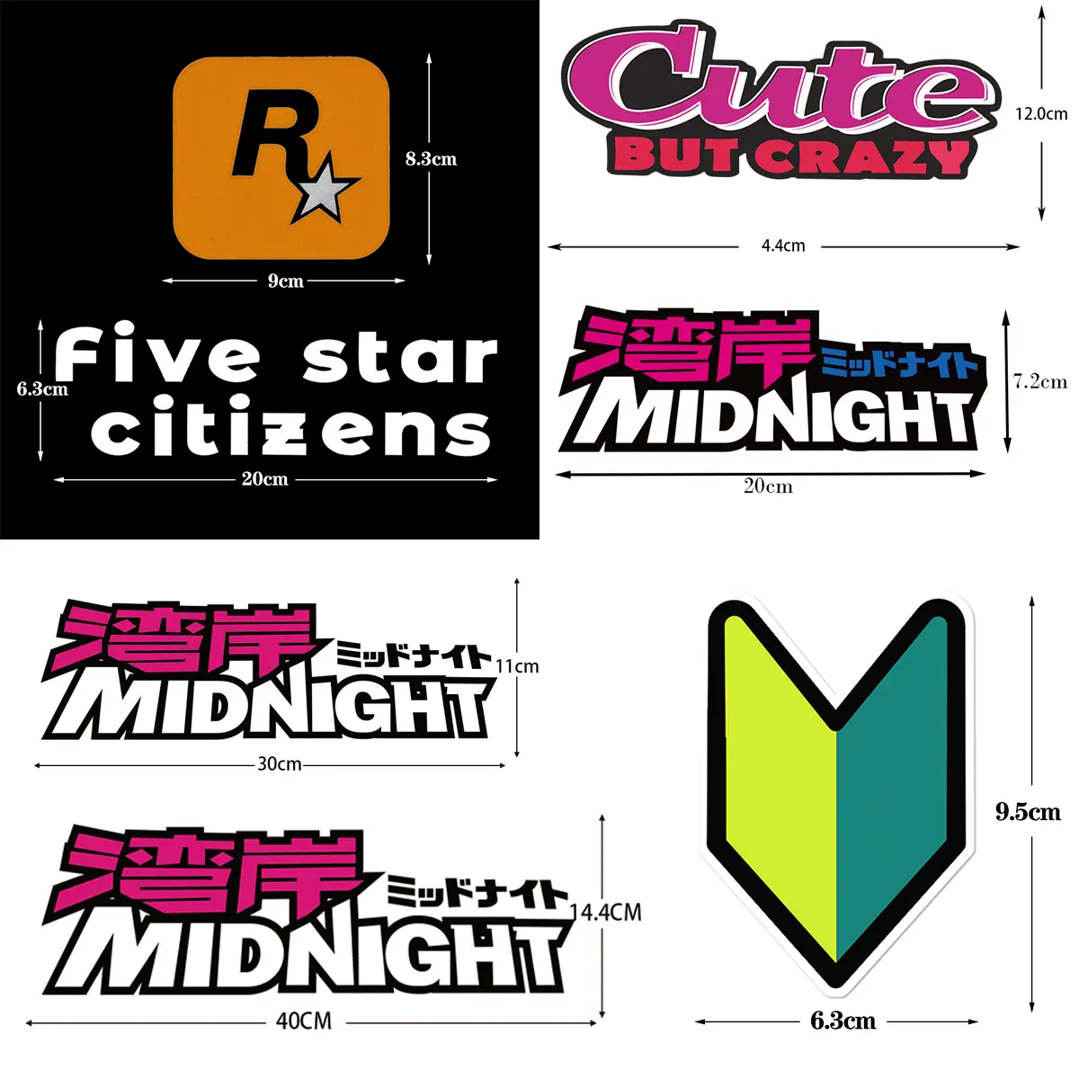 Bay Shore JDM Midnight Stickers Car Decoration Decals Motorcycle Body Stickers Waterproof Reflective Design