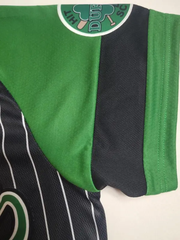 Men's Letter & Number Embroidery V Neck Baseball Jersey, Loose Striped Print Short Sleeve Button Sports T-shirt, Casual Breathable Baseball Jersey for Outdoor Sports 3