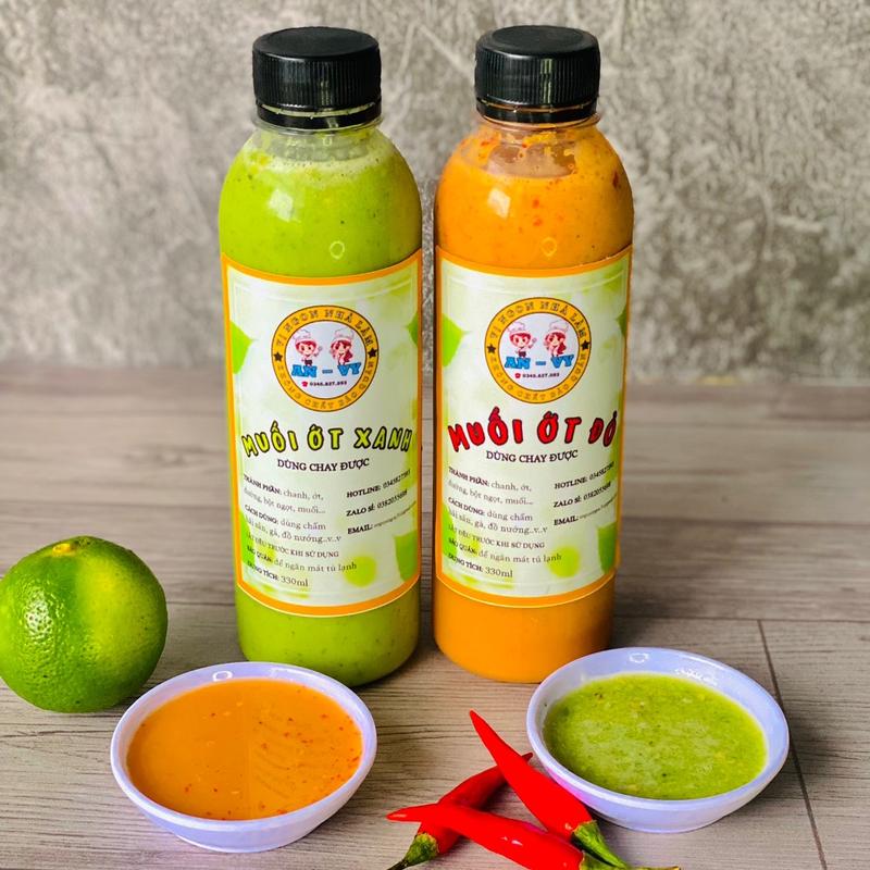 COMBO 2 chai muối ớt xanh, ớt đỏ Nước Sốt Gia Vị Chua Cay 0