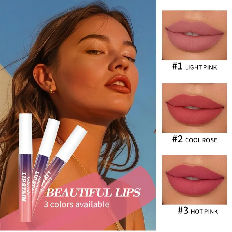 Long-lasting Peel-off Lip Stain Set, 3 Counts/set High-pigment Moisturizing Lip Stain, Easy To Apply and Remove, Ideal for All Skin Tones, Valentine's Day Gift, Gifts for Girlfriend 2