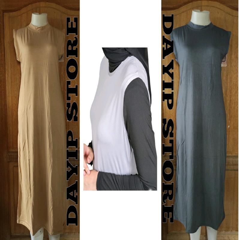 Manset Gamis Tanpa Lengan Baju Gamis Buntung Polos Bahan Spandek Rayon 1