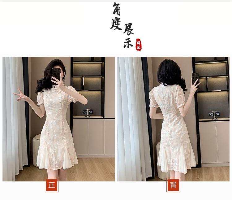 Product Introduction of Improved Cheongsam Floral Dress for Women Summer 2025 New Elegant Fairy Dress for Daily Wear 4