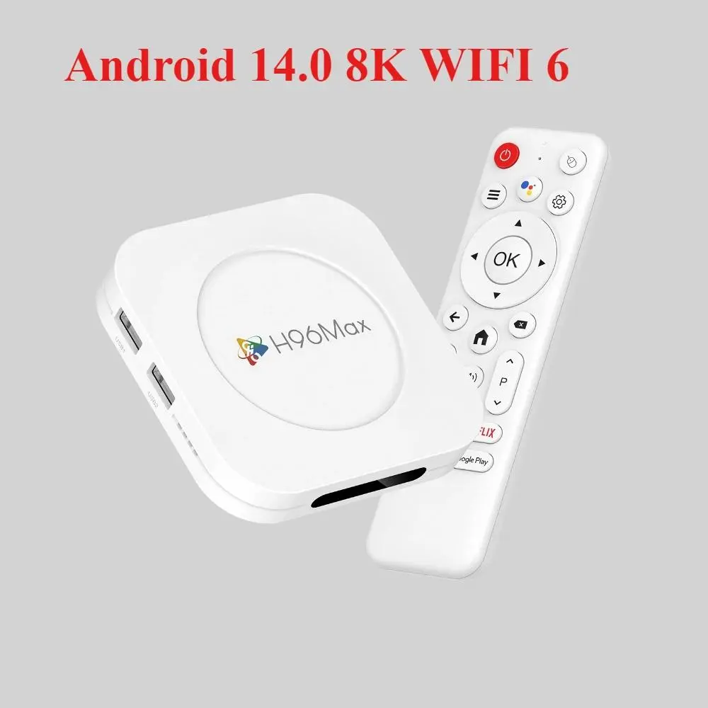 H96Max M1plus Smart Android14.0 RK3528 TV BOX WIFI 6 ARM Cortex A53 16G/32G/128G 2.4G/5G 8K HD With Google Voice Media Player