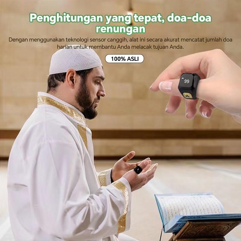 Cincin Tasbih Digital Smart Zikr Ring LED Display Bluetooth Tasbeeh Counter Tahan Air 8