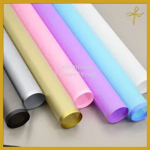 Kertas Buket Colored Line Transparant Cellophane Flower Wrapping