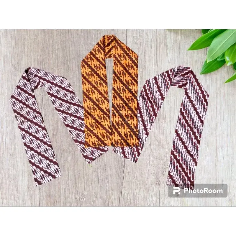 CUKIN BATIK / CUKIN BETAWI BATIK / SLENDANG BATIK / SLENDANG SYAL BATIK / SELEMPANG BETAWI SYAL BATIK COKLAT DAN PUTIH Aksesoris 1