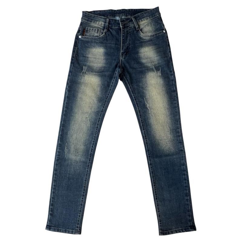 [T-12] QUẦN JEANS NAM XANH PHỦ RÊU CÀO XƯỚC THỜI TRANG CAO CẤP FORM SLIM FIT - Thành Thảo Jeans 0