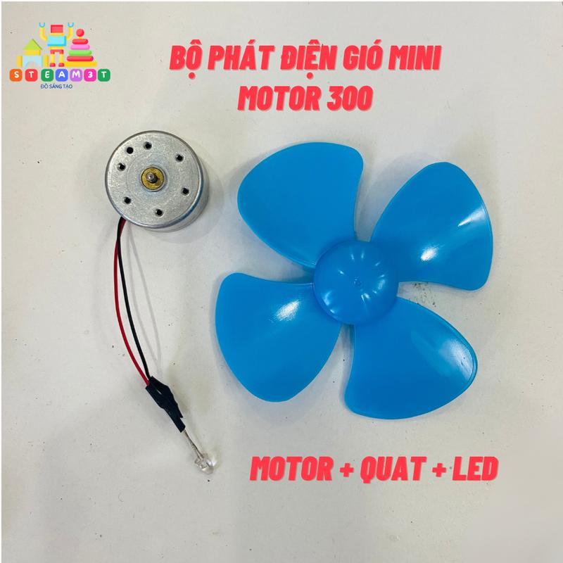 Bộ phát điện gió mini motor 300 phát điện LED - học tập steam thí nghiệm - LK0493