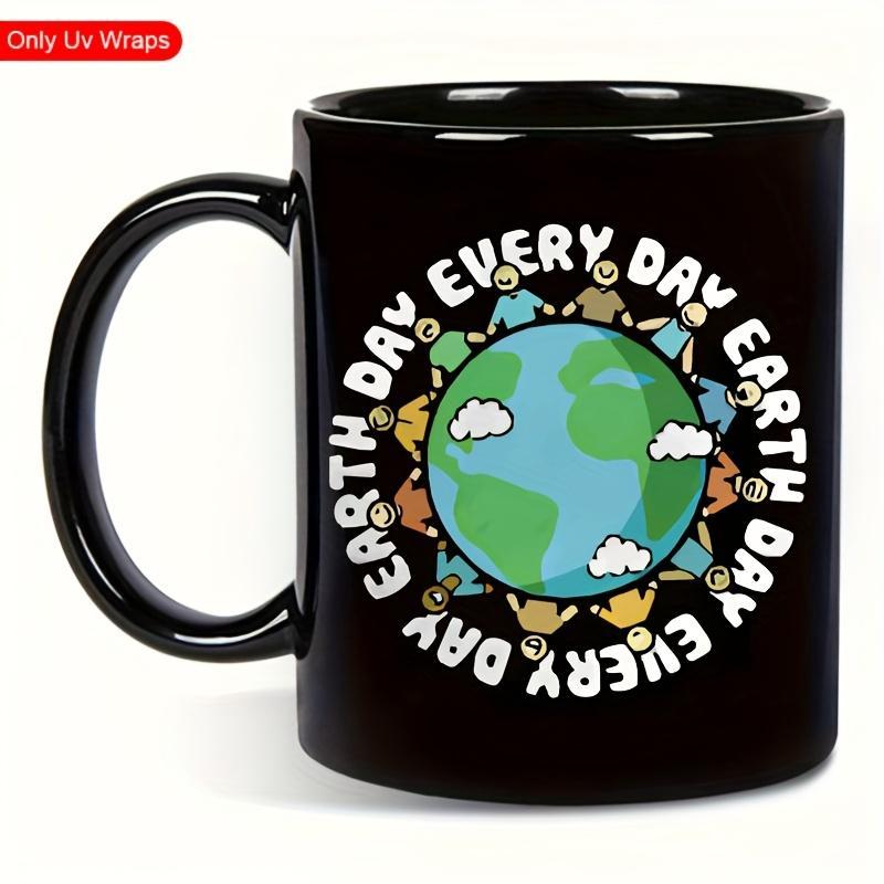 Product Introduction of Earth Day Themed UV DTF Waterproof Sticker, 4 Counts/set Self Adhesive Water Bottle Sticker, DIY Decorative Sticker for Cup, Bottle, DIY Craft 1
