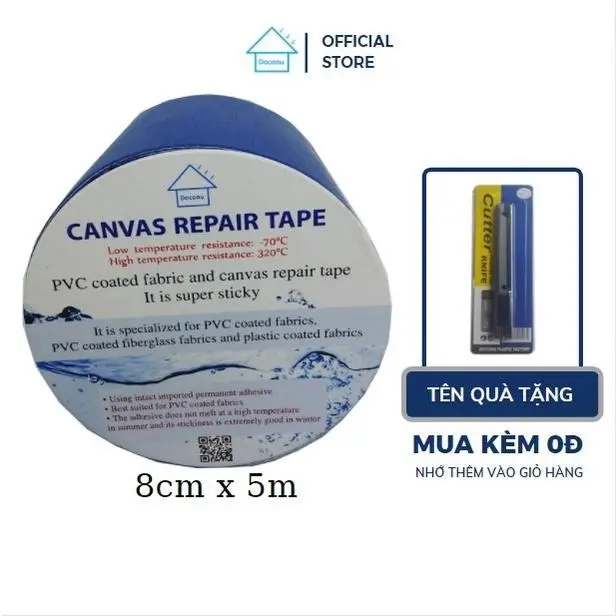 Băng keo dán bạt xe tải, mái hiên, lều trại chống thấm, chống nắng HPDE 8cm x 5m