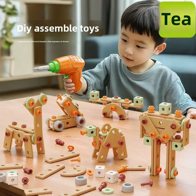Hộp Dụng Cụ Trẻ Em, Thiết Kế Sáng Tạo, Tuốc Nơ Vít Tự Làm, Đồ Chơi Lắp Ráp Vít Điện Thủ Công, Rèn Luyện Trí Thông Minh, Cầm Tay Toy Pin 0