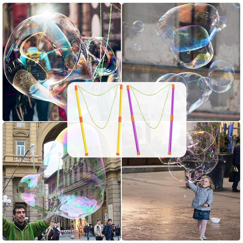 Product Introduction of Outdoor 1Set Double Pole Bubble Rope Color Giant Bubble Circle Garden Toy Big Bubble Stick Outdoor Fun for Kids Bubble Tool 33