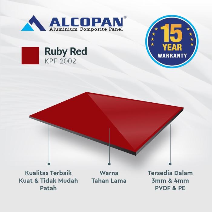 Gambar Acp Alcopan 3mm PV - Ruby Red 1220 x 2440mm dari Acp Alcopan Kota Administrasi Jakarta Barat Tokopedia