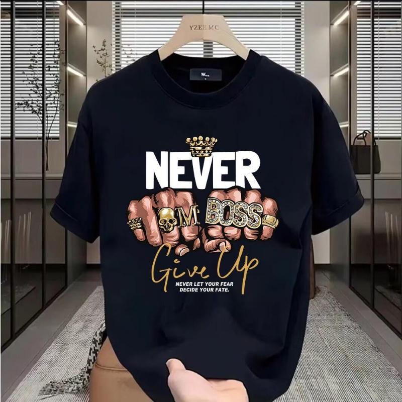 Never give up T-shirt For Men Oversized 0 pesos item free shipping ...
