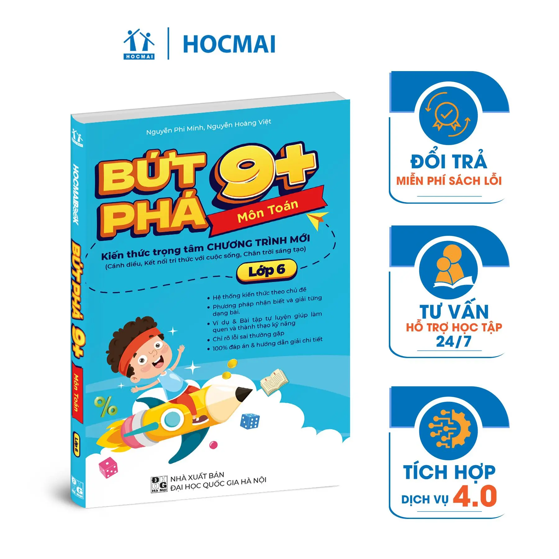 HOCMAI - Sách Bứt phá 9+ lớp 6 - môn Toán - Kiến thức trọng tâm theo chương trình SGK mới (bộ Cánh diều, Kết nối tri thức với cuộc sống, Chân trời sáng tạo)